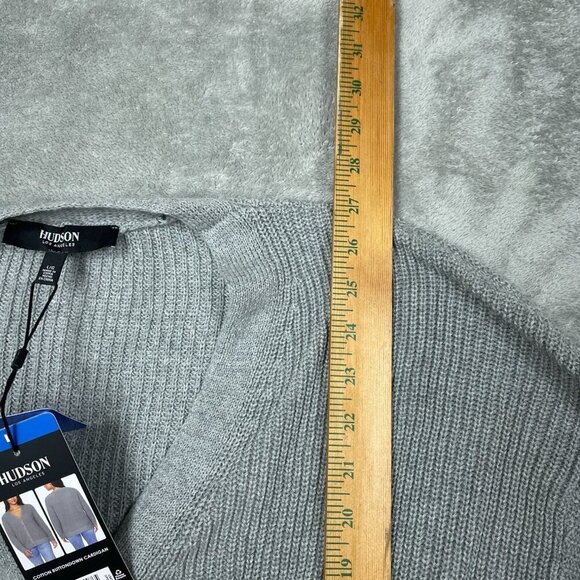 Hudson Cotton Buttondown Cardigan Large Gray Lightweight Stylish NWT 6520 - Picture 7 of 8